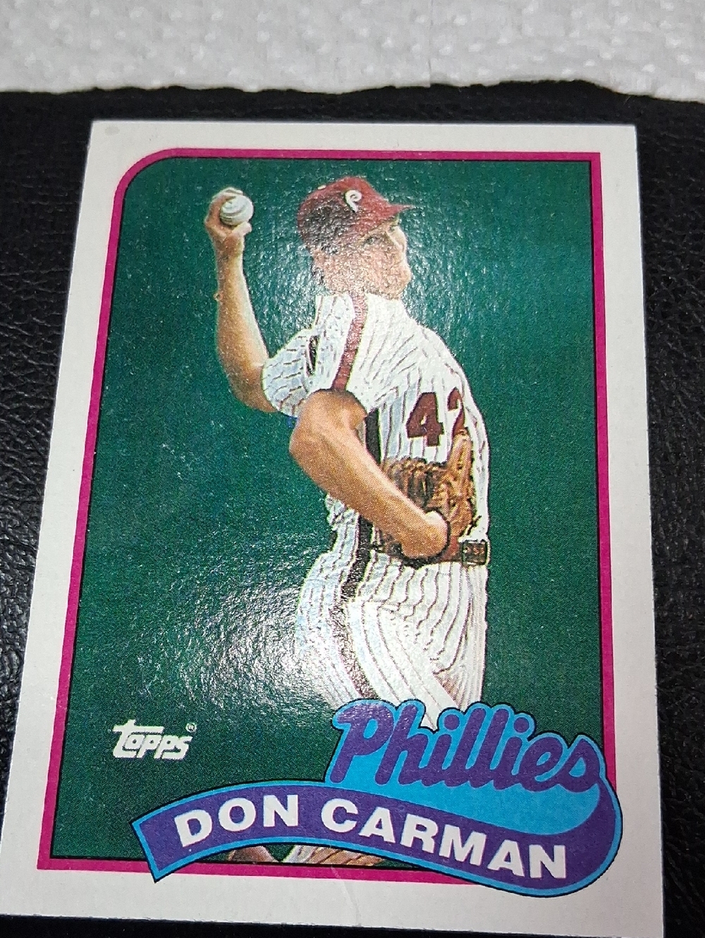 Topps Phillies Baseball Card - Green/Pink/White